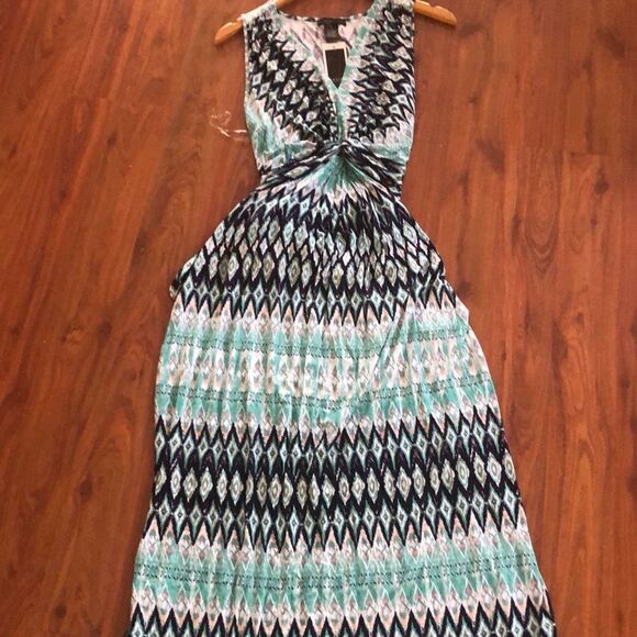 NWT DESiGN History Bohemian style ruched, maxi dress. Size L￼ - Picture 1 of 4